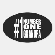 Grandpas Birthdays & Christmas Number One Grandpa Oval Stickers