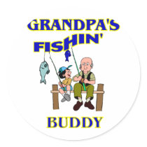 Grandpa's Fishing Buddy Round Sticker