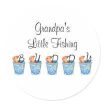 Grandpa's Little Fishing Buddy Round Sticker