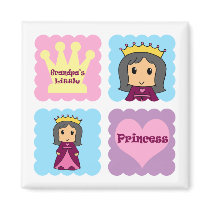 Grandpa's Little Princess Magnets