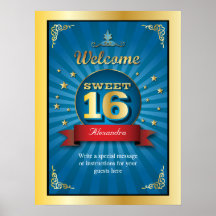 Grands affiche bienvenue du bonbon 16 à coup