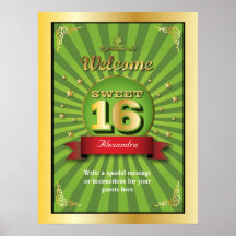 Grands affiche bienvenue du bonbon 16 à coup