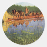 Grands explorateurs par Remington, cowboys vintage Adhésif Rond