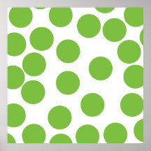 Grands points de vert de pois sur le blanc posters