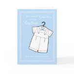 Grandson, Baptism Suit on Baby Blue Card