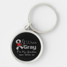Grandson - Grey Ribbon Awareness Key Chains