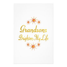 Grandsons Brighten My Life Stationery
