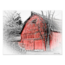 Grange rouge magnifique impressions photographiques