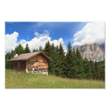grange sur le pâturage alpin photos sur toile