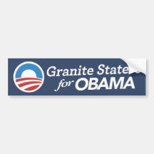 Granite Staters For Obama Bumper (CUSTOM COLOR) Bumper Stickers