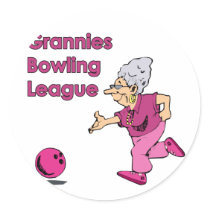 Grannies Bowling League Round Sticker