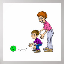 Granny & Boy Bowling Poster