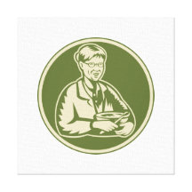 Granny Grandmother Cooking Mixing Bowl Canvas Prints