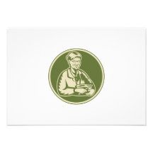 Granny Grandmother Cooking Mixing Bowl Invitations