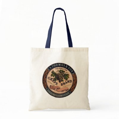 grape brand  chewing tobacco grocery/tote bag by oldiesbutgoodies