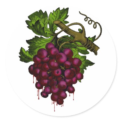 Grape Bunch Dripping Blood Sticker by brianadragon