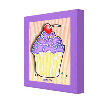 Grape Cupcake Gallery Wrapped Canvas