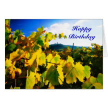 Grape Leaves and the Sky Birthday Greeting Cards