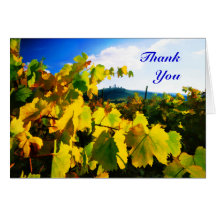 Grape Leaves and the Sky Thanks Greeting Cards