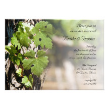 Grape Leaves Vineyard Wedding Invitation