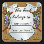 Grape Swags (Personalized Bookplate Sticker) stickers