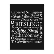 Grape Varietals Wine Post Cards