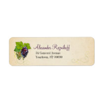 Grape Vine Return Address Label