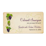 Grape Vine Wine Bottle Horizontal Labels