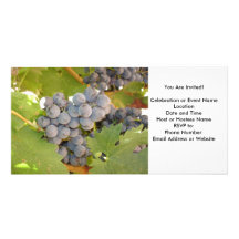 Grape, Wine Celebration Invitation Custom Photo Card