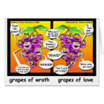Grapes Of Wrath, Love, & War Funny Gifts & Tees Card