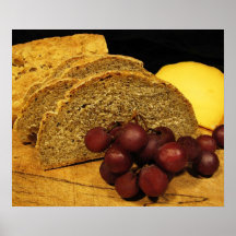 Grapes, Rye Bread and Cheese Posters