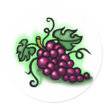 Grapes Round Sticker