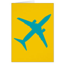 Graphic Airplane in Blue Card