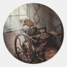 Graphic Artist - The humble printing press Round Stickers