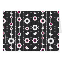 Graphic birds and flowers greeting card