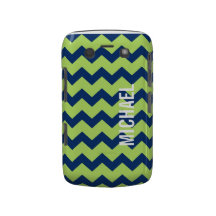 Graphic chevron pattern blue green your name blackberry bold cover