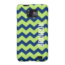 Graphic chevron pattern blue green your name galaxy SII cover