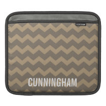 Graphic chevron Zigzag pattern smoke grey personal ipad sleeves