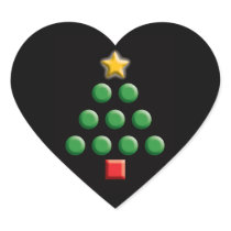 Graphic Christmas Tree Heart Sticker