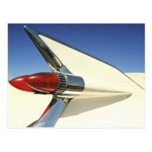 Graphic: Close-up of fin and taillight on Post Card