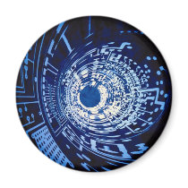 Graphic computer circuit tunnel fridge magnet