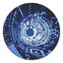 Graphic computer circuit tunnel sticker