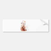 Graphic Design Floral Bumper Sticker