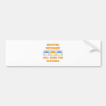 Graphic Designer ... Will Work For Cupcakes Bumper Stickers