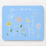 Graphic flower design mouse pads