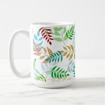 Graphic leaf patterned mug