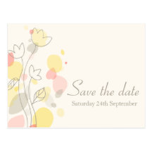 Graphic modern flower petals save the date card post card