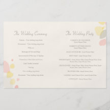 Graphic modern flower petals Wedding Programme Flyer Design