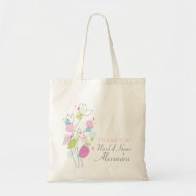 Graphic modern flower wedding maid of honor bag