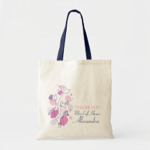 Graphic modern flower wedding maid of honor bag